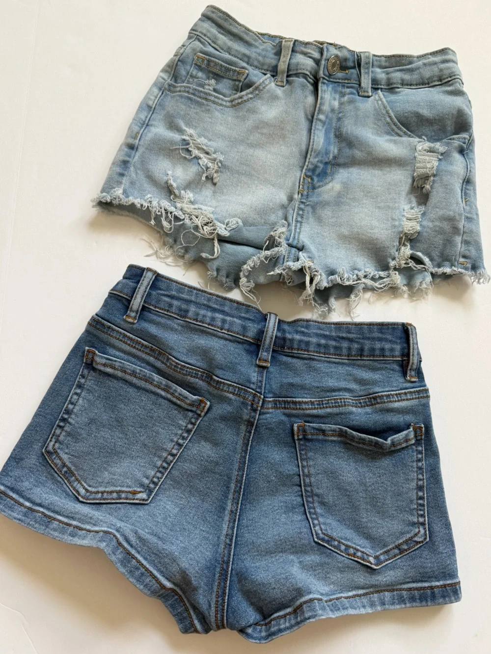 Denim Women’s Shorts - Light Blue & Medium Blue xs